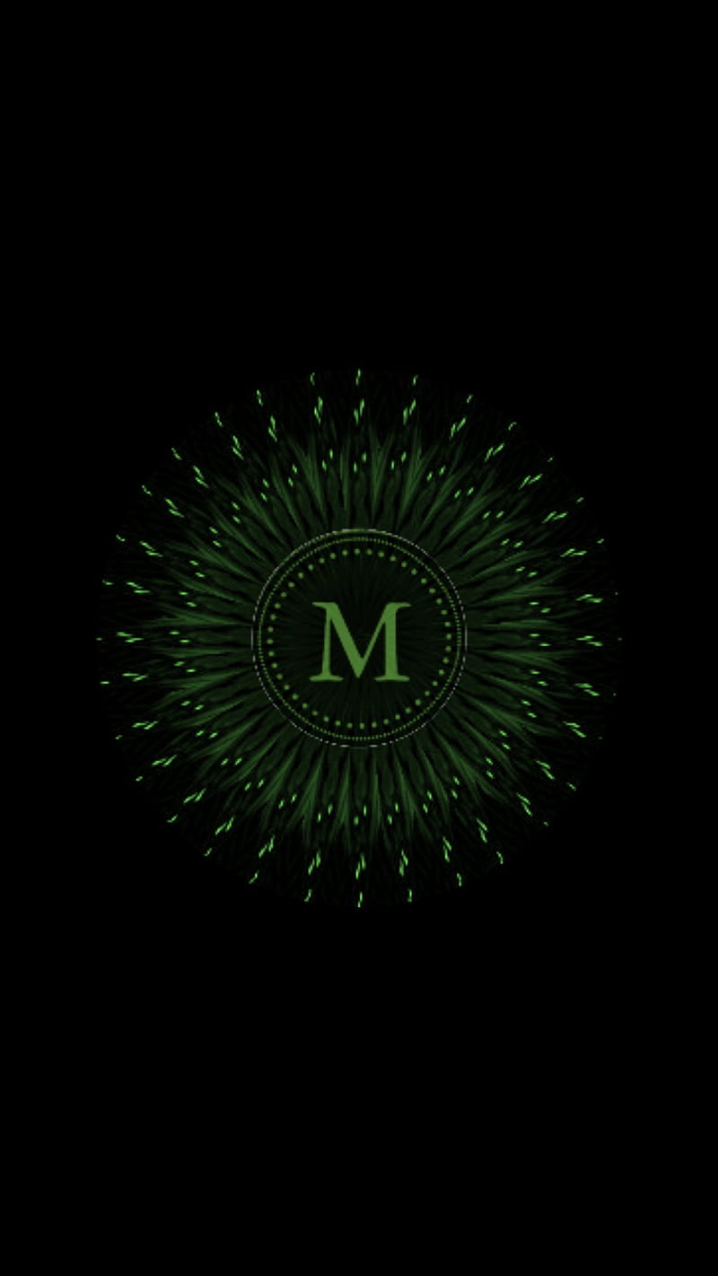 Initial M, always on display, black, gears, green, HD phone wallpaper |  Peakpx