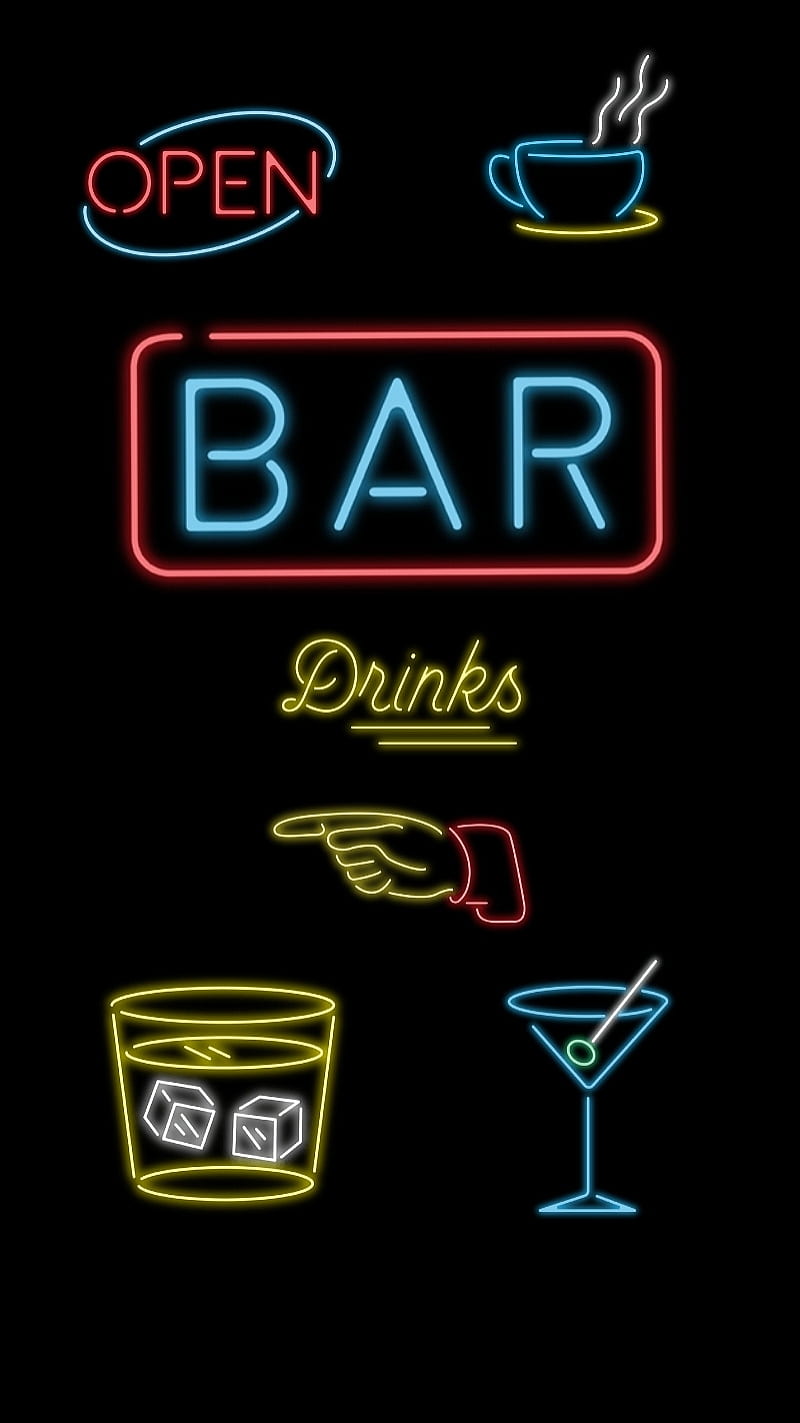 Barra libre, bar, colores, bebidas, neón, letreros, Fondo de pantalla de  teléfono HD | Peakpx
