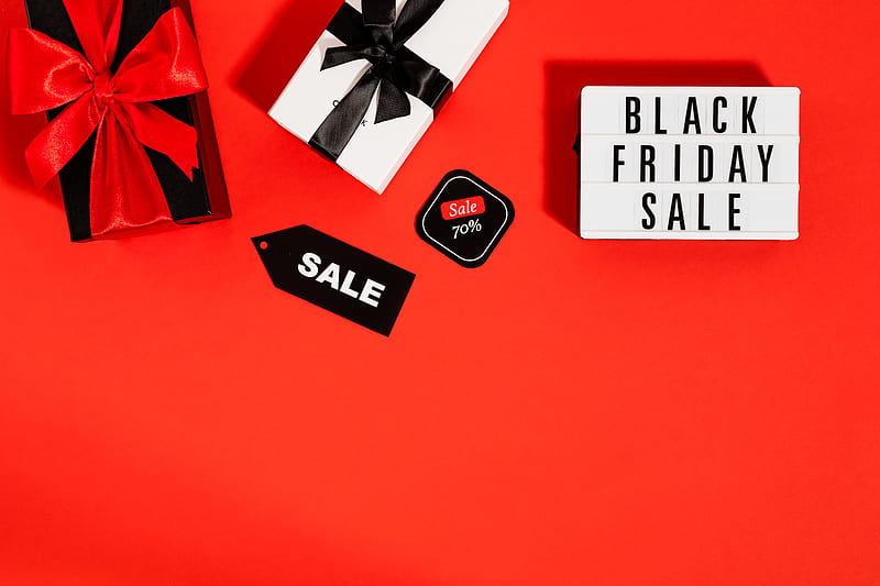 Black Friday Sale on Red Background, HD wallpaper