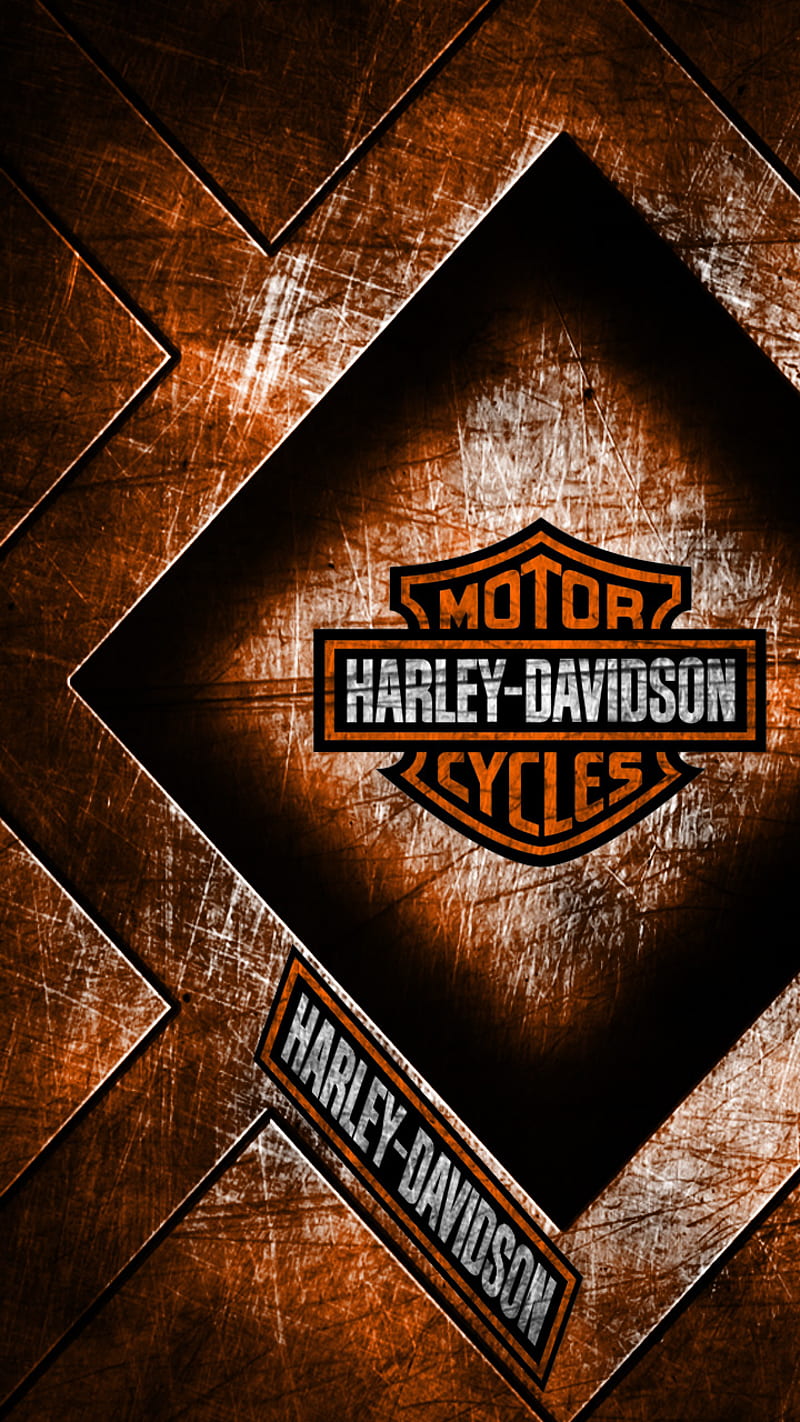 Harley Davidson Rock, biker, grunge, motorcycle, orange, racing, HD phone wallpaper