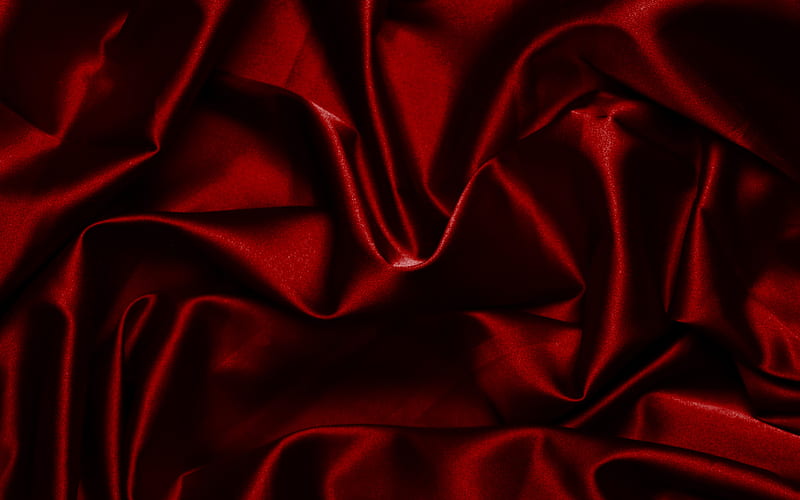 dark red silk texture, fabric texture, silk, dark red fabric background, silk with waves, HD wallpaper