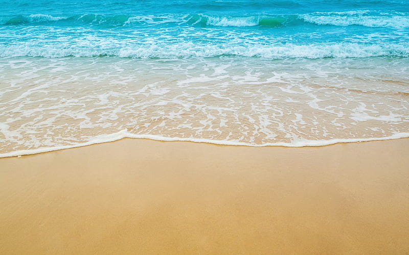 beach, sand, sea breeze, sea, waves, summer travel, relaxation, HD wallpaper
