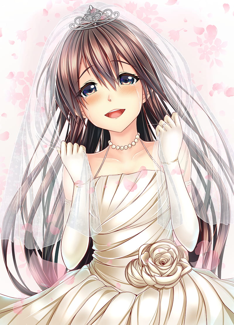 3840x2160px, 4K free download | Anime, anime girls, wedding dress, long