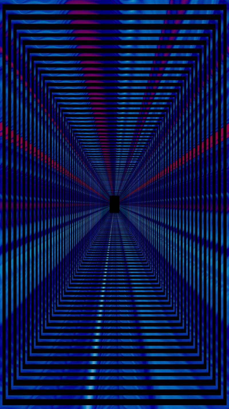 Blue illusion, abstract, black, colors, digital, illustrated, line