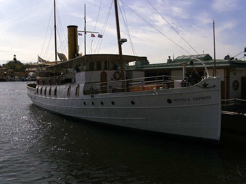 S/S Motala Express, White, Steamship, Summer, Stockholm, HD wallpaper