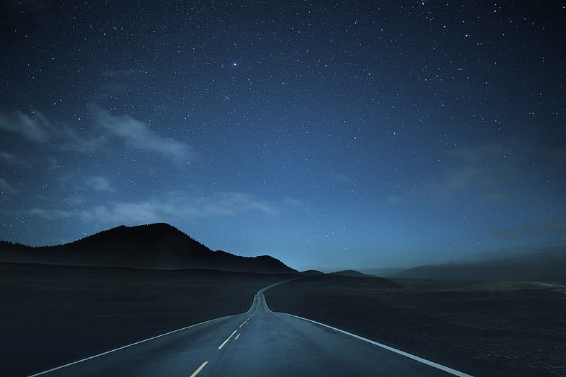 Lonely Road at Night, HD wallpaper