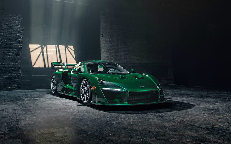 McLaren Senna, 2018, MSO, Fux Green, supercar, exterior, car racing, tuning Senna, McLaren, HD wallpaper