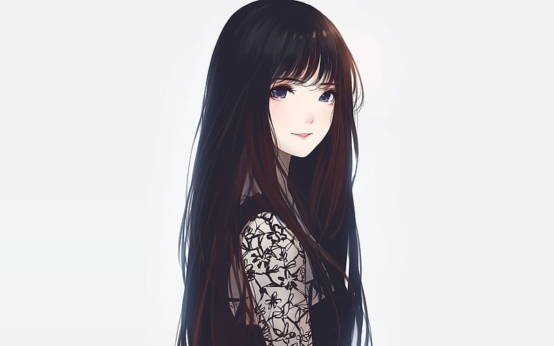 Female Anime Character Wearing Black Dress Illustration, Anime Girls • For You, HD wallpaper