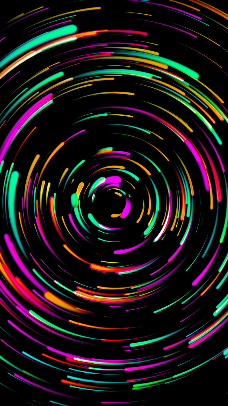 Pop Spin III, abstract, amoled, lines, oled, pop art, rotate, spiral, true black, whirlpool, HD phone wallpaper