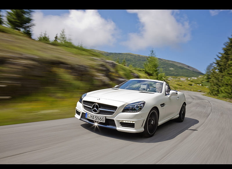 2012 Mercedes-Benz SLK 55 AMG - Front, car, HD wallpaper | Peakpx