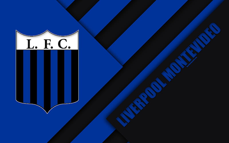 Liverpool FC Montevideo Uruguayan football club, logo, material design, blue black abstraction, emblem, Uruguayan Primera Division, Montevideo, Uruguay, football, HD wallpaper