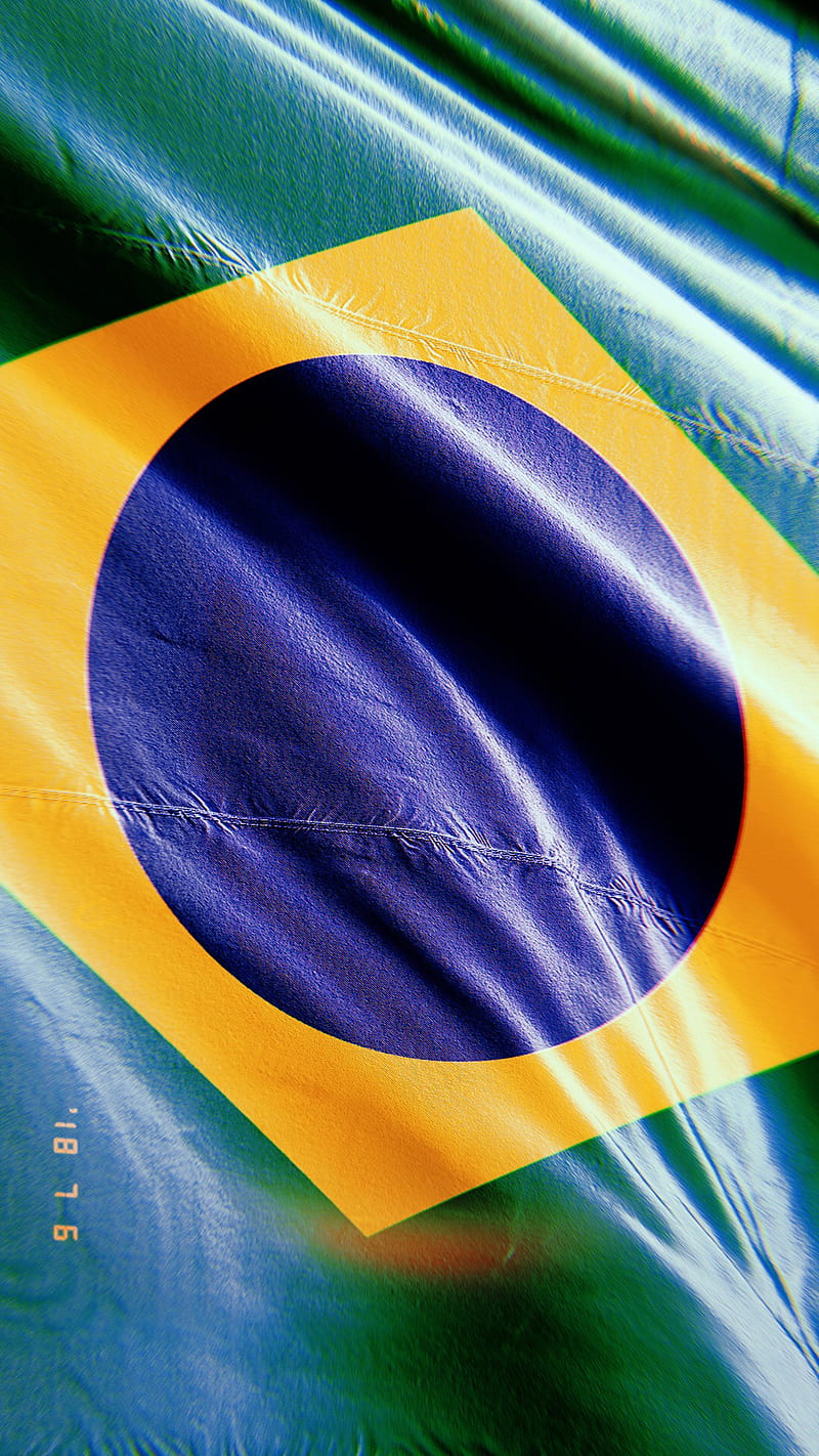 Brazil, HAW, blue, brazil, closeup, cloth, country, culture, desenho, flag, green, macro, minimal, national, graphy, hop, pride, wrinkles, yellow, HD phone wallpaper