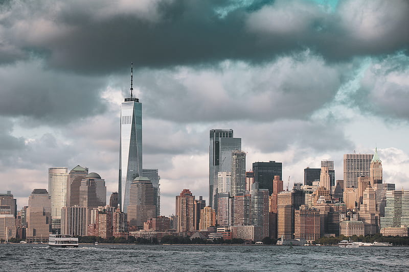 New York City, big apple, landscape, new york, skyline, skyscraper, town, world trade center, HD wallpaper