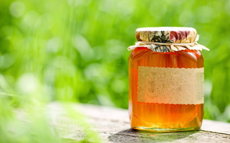 *** Jar of honey ***, honey, sweets, food, jar, HD wallpaper