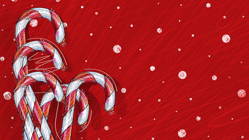 Festive Candy Cane Holiday Wallpaper