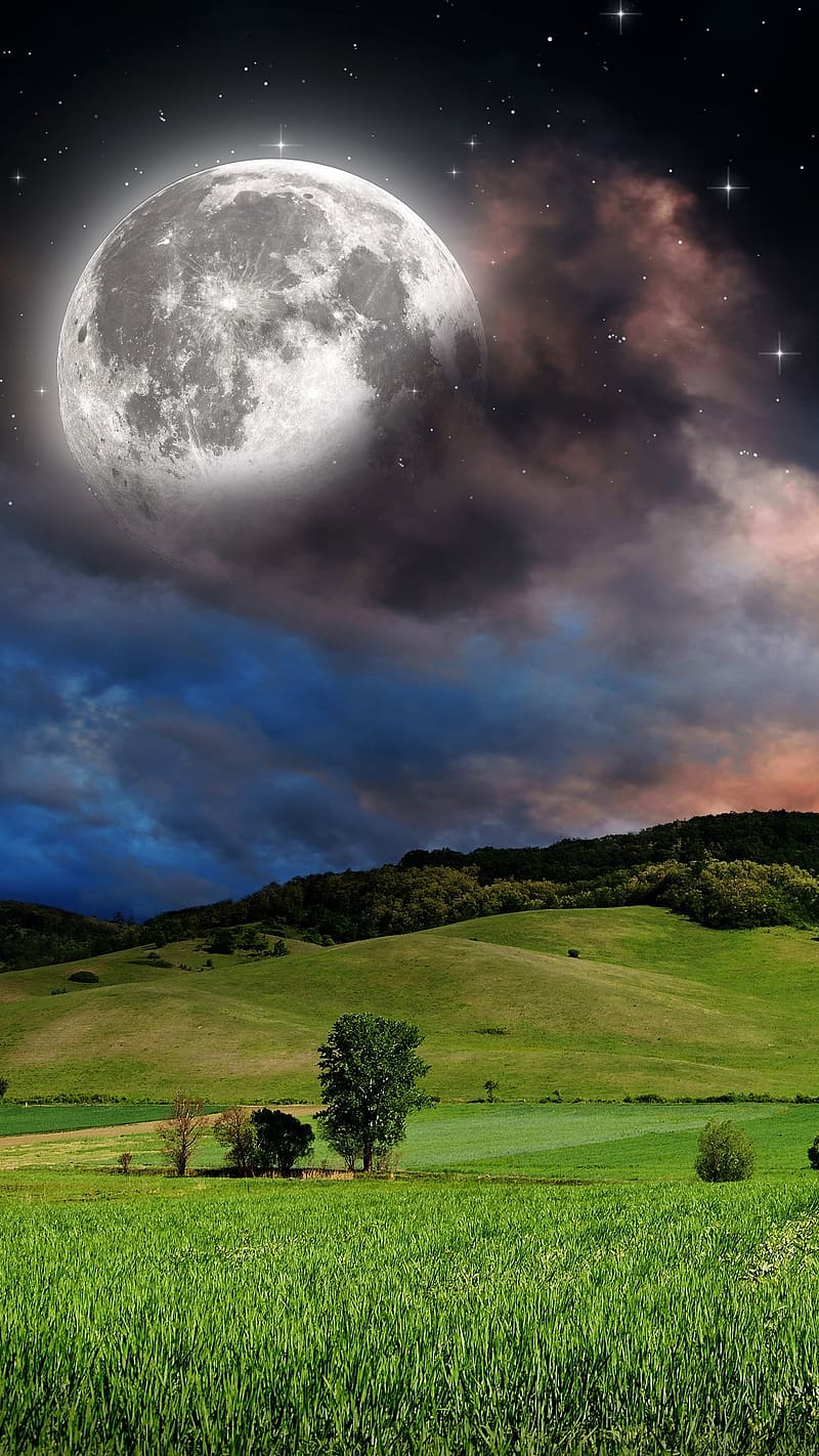 Noche de Luna Hermosos Paisajes Nocturnos, noche de luna, hermosos paisajes  nocturnos, Fondo de pantalla de teléfono HD | Peakpx
