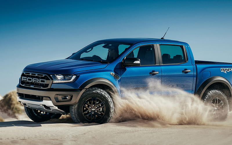 Ford Ranger Raptor, 2018 new blue pickup truck, American cars, blue Ranger Raptor, HD wallpaper