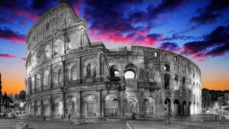 The Colosseum ~ Rome, architecture, Colosseum, Roman, Italy, amphitheatre, Rome, history, HD wallpaper