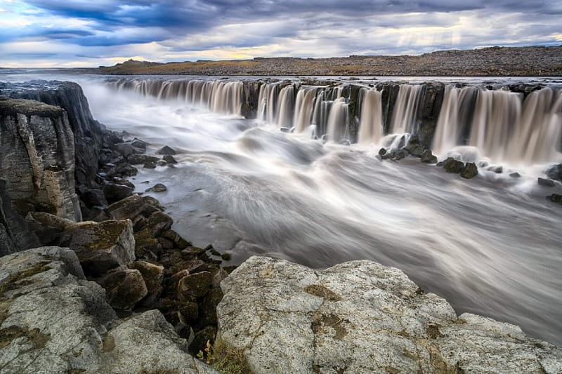 Selfoss Waterfall, Iceland, Waterfall, Rocks, Iceland, River, HD wallpaper