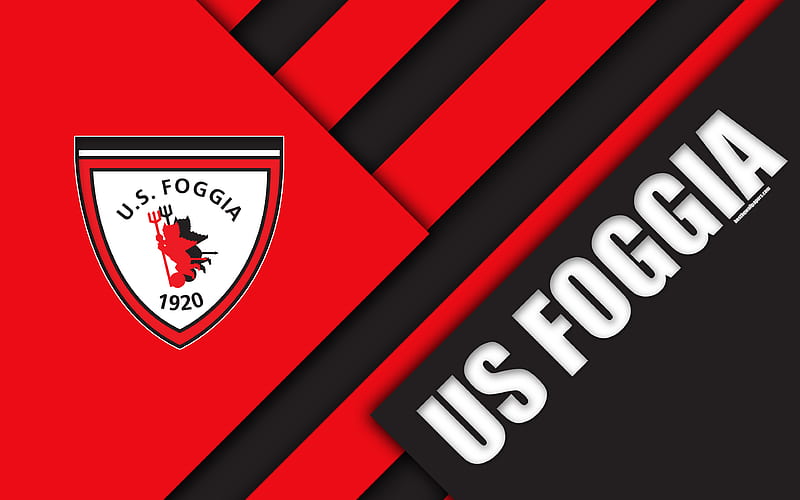 US Foggia material design, logo, red black abstraction, emblem, Italian football club, Foggia, Italy, Serie B, Foggia Calcio, HD wallpaper