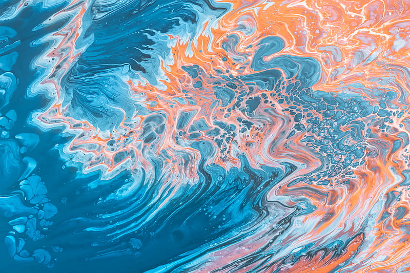 Blue and orange abstract painting, HD wallpaper | Peakpx