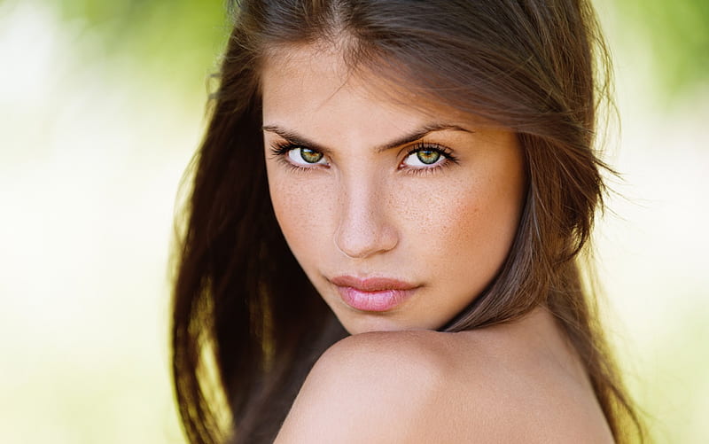 Shoulder Girl Brown Hair Sensual Look Eyes Lips Daring Hd Wallpaper Peakpx 