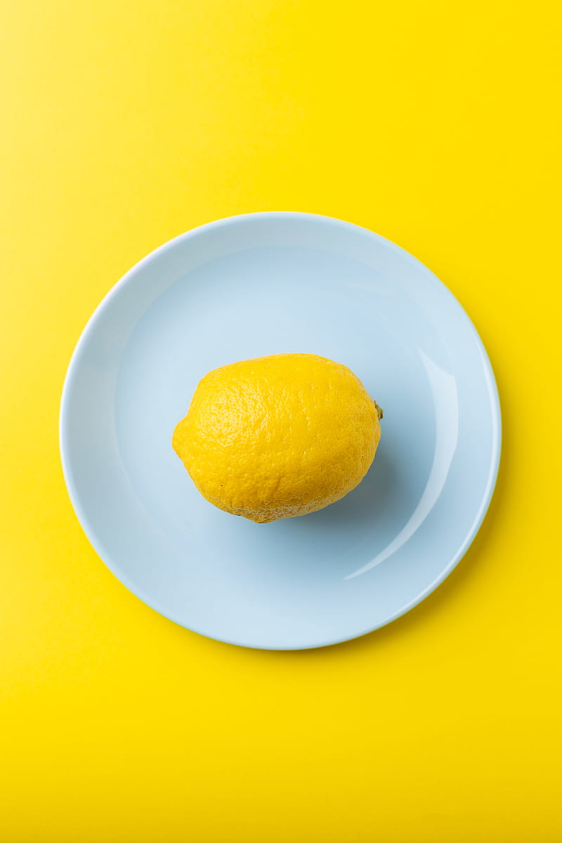 lemon, fruit, citrus, yellow, minimalism, HD phone wallpaper