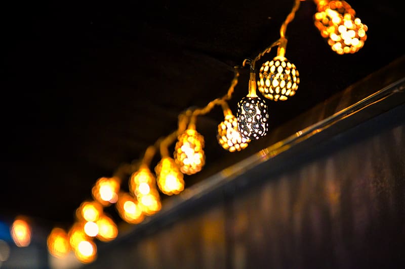 Garland, light, blur, bulbs, HD wallpaper | Peakpx