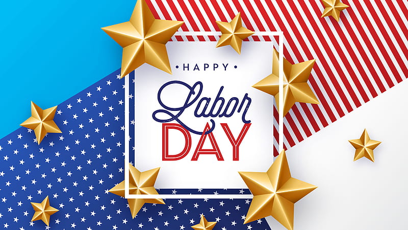 Happy Labor Day US Flag Golden Stars Memorial Day, HD wallpaper