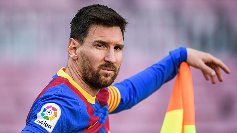 Lionel Messi Is Wearing Blue Sports Dress In Blur Background Messi, HD wallpaper