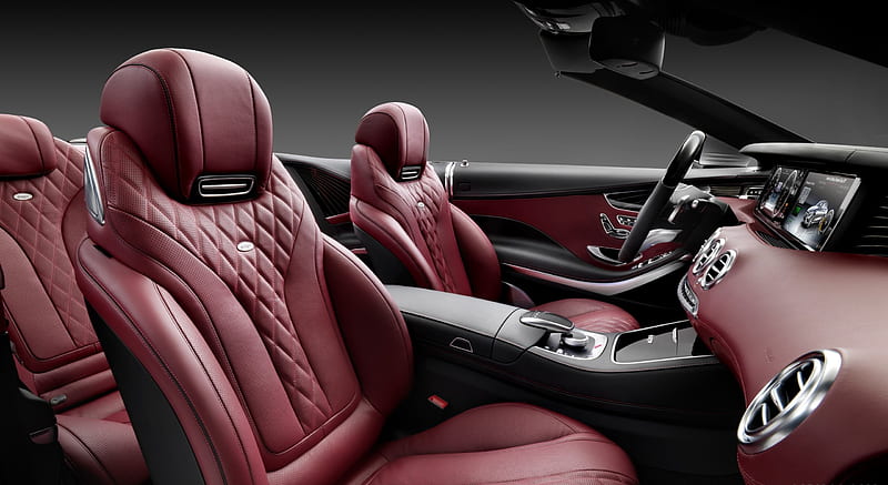 2017 Mercedes-Benz S-Class S500 Cabriolet AMG-line (Leather Bengal Red / Black) - Interior Front Seats , car, HD wallpaper