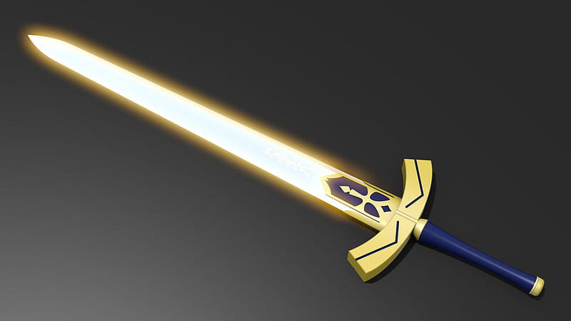 Caliburn, pretty, item, glow, object, cg, sparks, objects, bonito, sweet, nice, fate stay night, blade, anime, beauty, weapon, realistic, sword, light, lovely, items, 3d, HD wallpaper