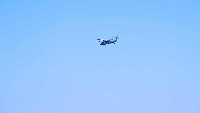 Helicopter On Light Blue Sky Light Blue, HD wallpaper