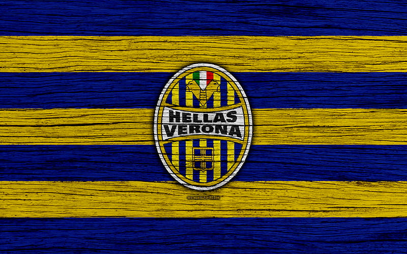 Hellas Verona Serie A, logo, Italy, wooden texture, FC Hellas Verona, soccer, football, Hellas Verona FC, HD wallpaper
