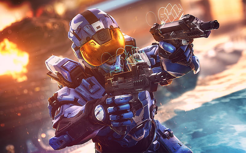 Halo 5 Guardians, cyber warrior, art, Halo 5, HD wallpaper