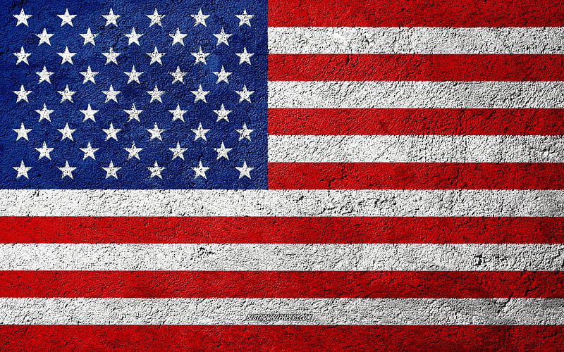Flag of USA, concrete texture, stone background, USA flag, North America, USA, flags on stone, American flag, HD wallpaper