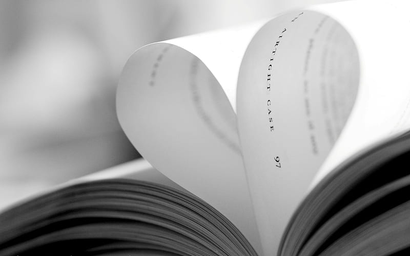 THE BOOK OF LOVE, graphy, bw, love, heart, book, bonito, HD wallpaper ...