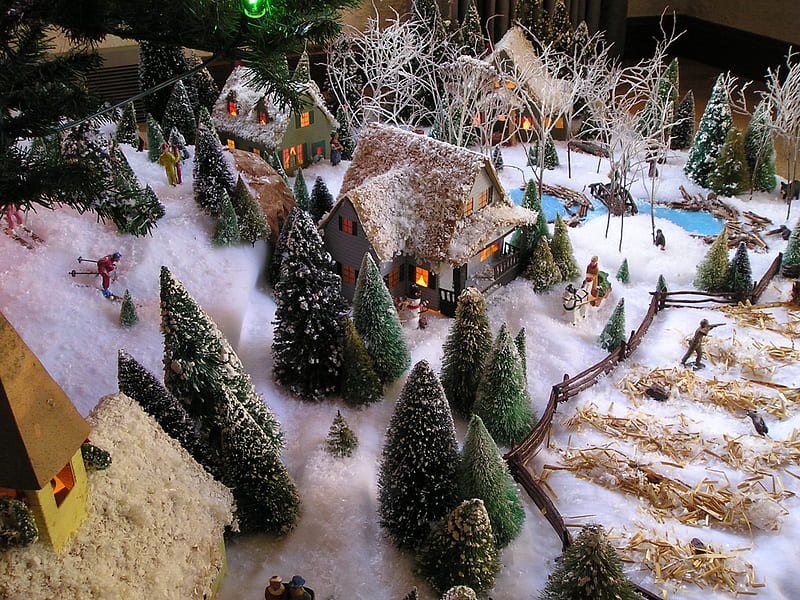 Christmas Village 2016 3, Christmas, village, brecksville, Brecksvillekc, HD wallpaper