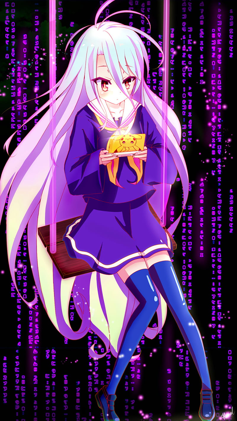 No game no life , anime, code, cute, girl, no game no life, pretty, purple, queen, HD phone wallpaper