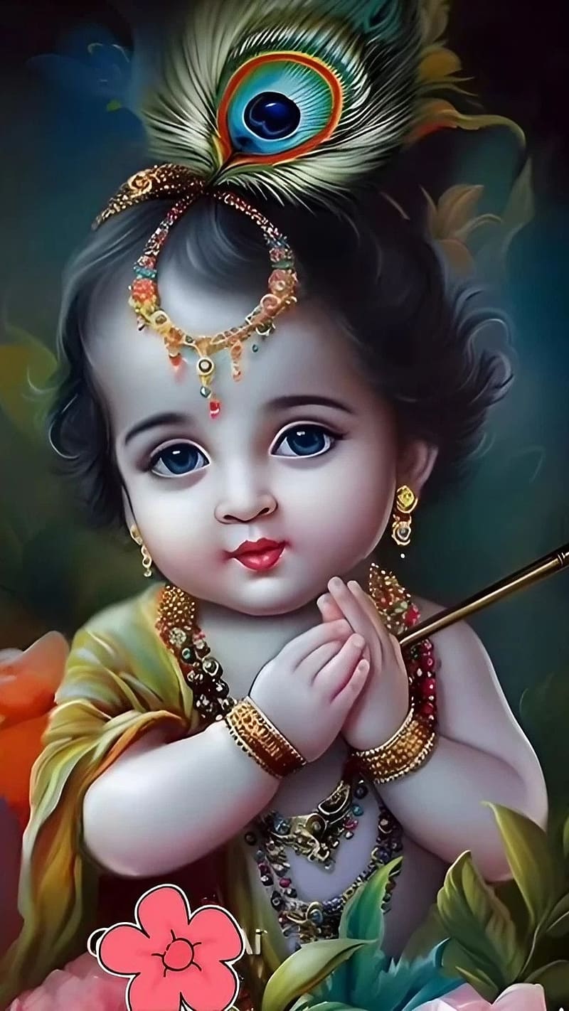 Kanha Ji Ke New, Baby Lord Krishna, shri krishna, hindu god, bhakti, devotional, HD phone wallpaper