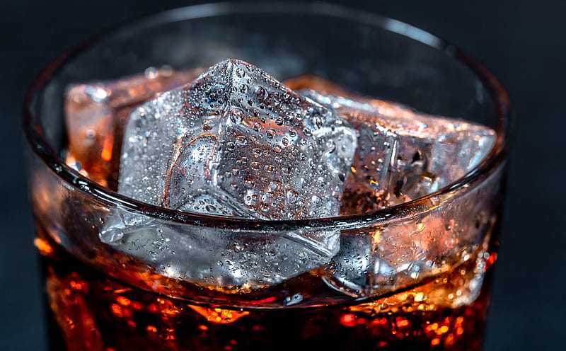 Always Cola Cola with ice cubes Ultra, Holidays, Christmas, Cold, Glass, Soda, drink, CocaCola, icecubes, HD wallpaper