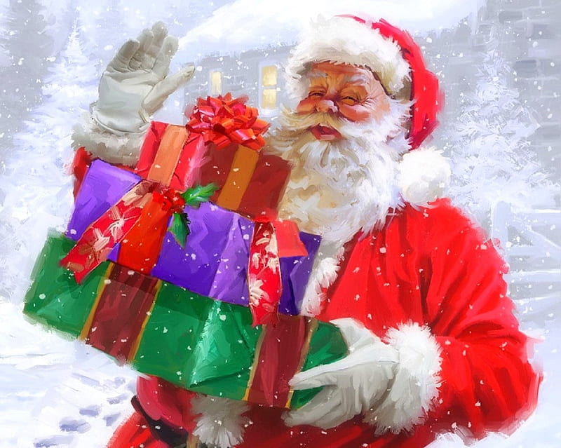 Santa's Gifts, Christmas, holidays, love four seasons, attractions in dreams, santa claus, xmas and new year, winter, snow, gifts, HD wallpaper