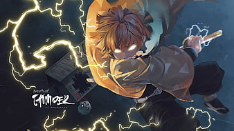 Demon Slayer Zenitsu Agatsuma Breath Of Thunder With Sword Anime, HD wallpaper