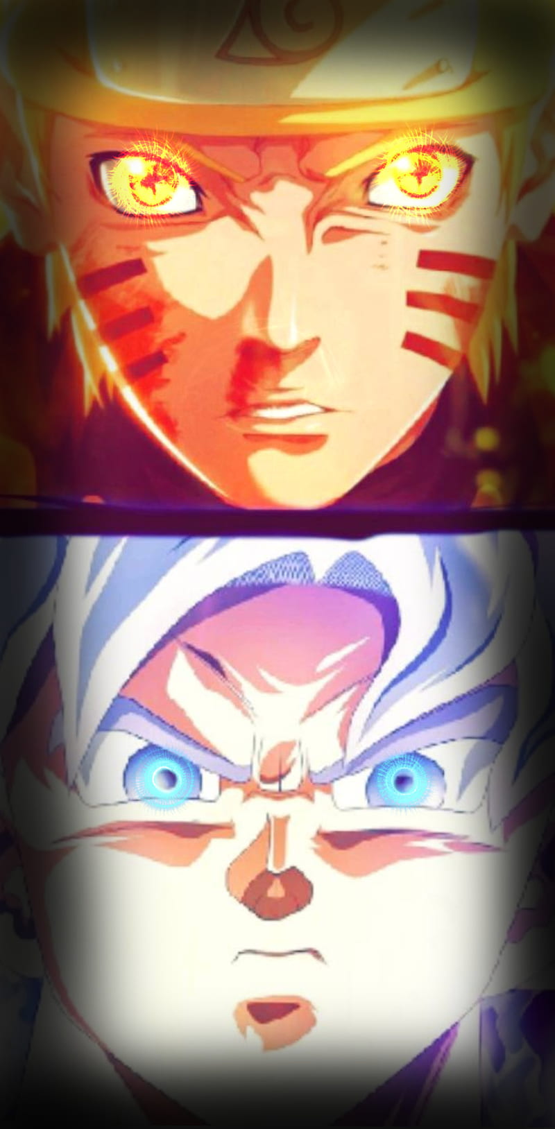 Goku VS Naruto, anime, blue, fight, red, HD phone wallpaper | Peakpx