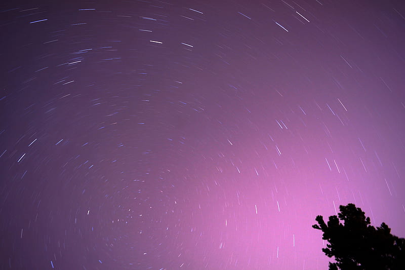 starry sky, stars, motion, long exposure, night, HD wallpaper