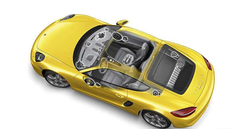 2014 Porsche Cayman Burmester Highend Sound System - Technical Drawing , car, HD wallpaper