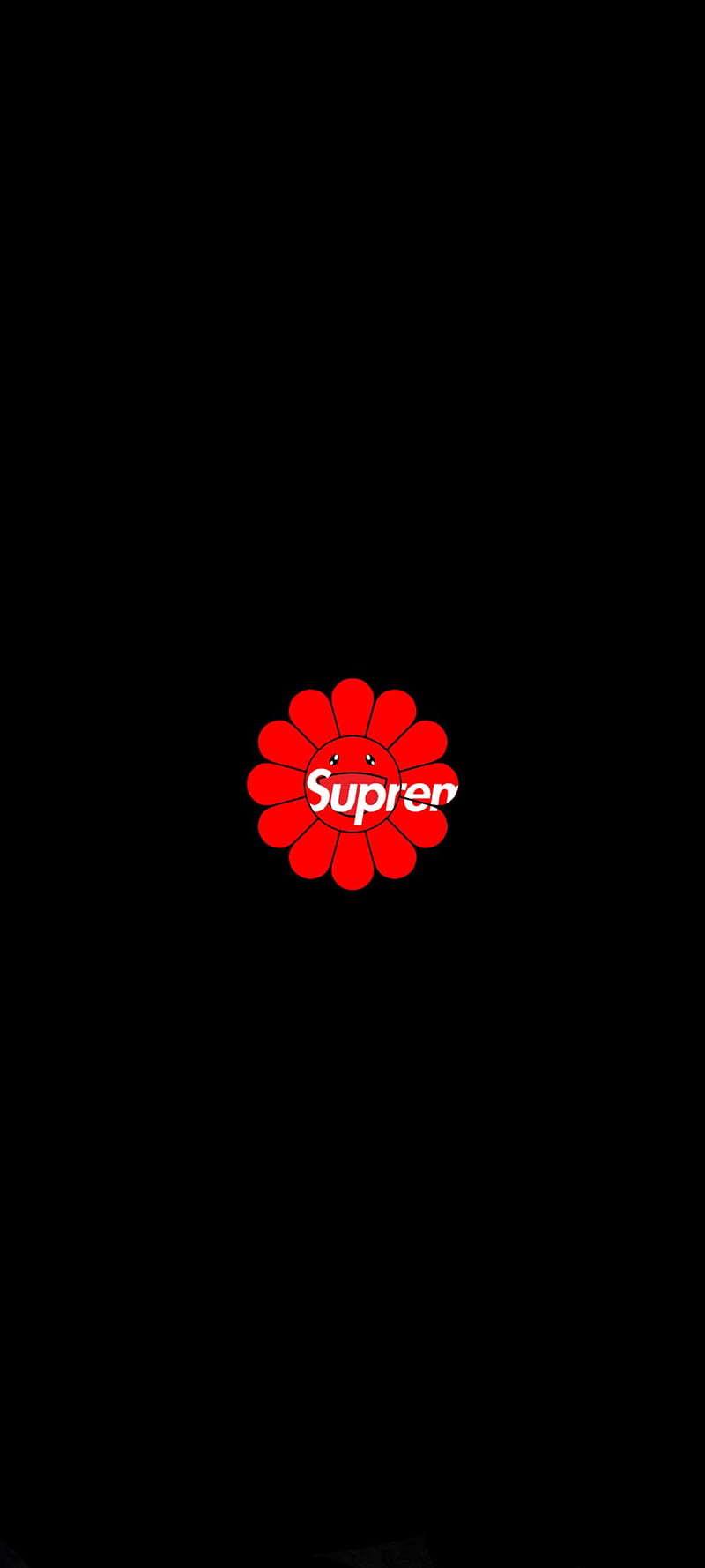 Murakami Supreme, amoled, black, box logo, clean, minimalistic, HD phone wallpaper