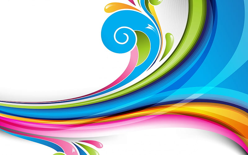 Colorful Rainbow, colorful, multicolor, rainbow, abstract, white background, vector, HD wallpaper