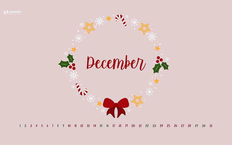 Christmas Wreath December 2018 Calendars, HD wallpaper