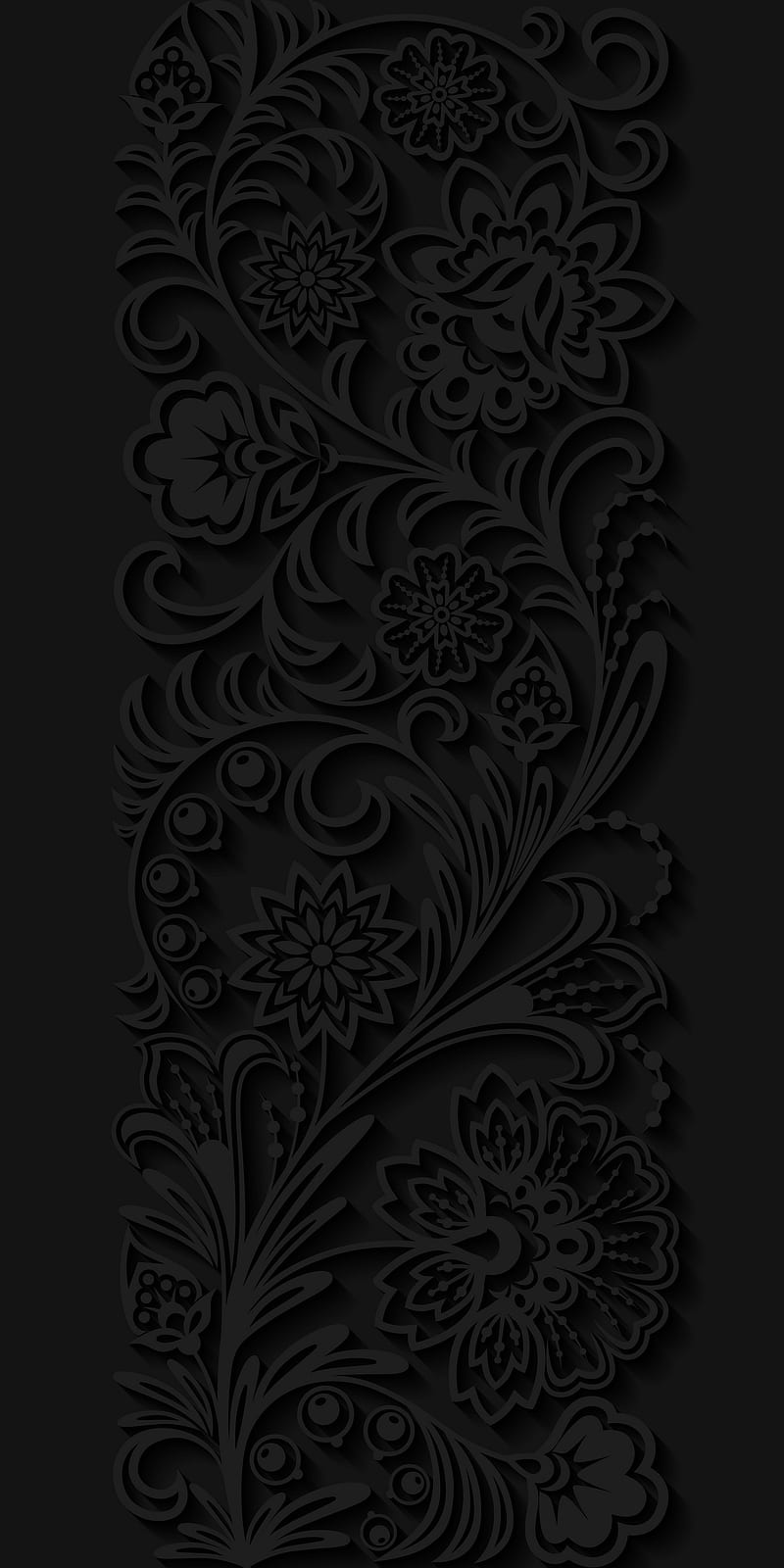 Flowers 3D, 3d, abstract, black, dark, desenho, flower, flowers, tattoo, HD phone wallpaper